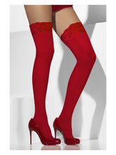 Sheer Hold-Ups, Red - FV21428 by Fever